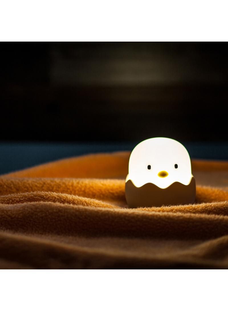 Eggshell chicken night light USB charging bedroom silicone clapping light cartoon egg children's LED desk light - Image 1