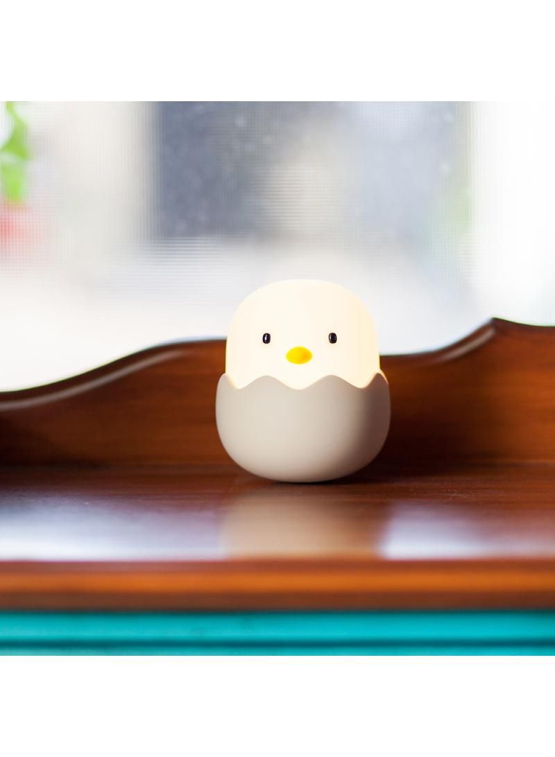 Eggshell chicken night light USB charging bedroom silicone clapping light cartoon egg children's LED desk light - Image 2