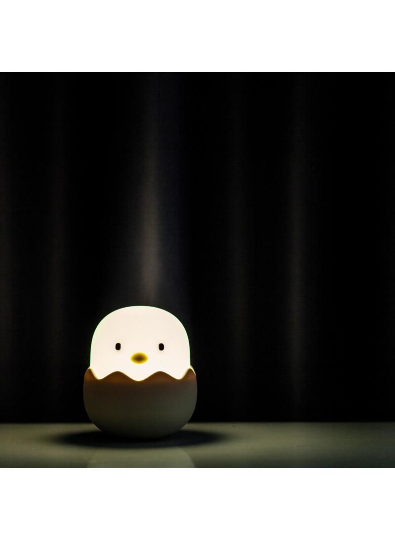 Eggshell chicken night light USB charging bedroom silicone clapping light cartoon egg children's LED desk light - Image 3