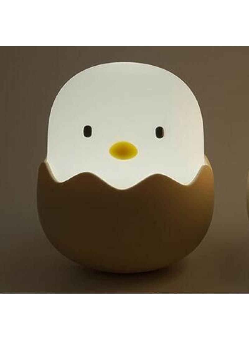 Eggshell chicken night light USB charging bedroom silicone clapping light cartoon egg children's LED desk light - Image 4