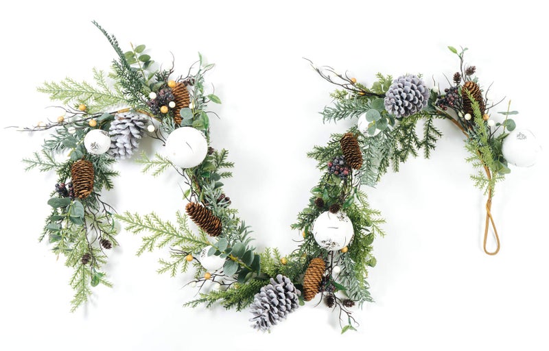 Craftmore CraftMore Kelly Pine Garland with Birch Balls 72 