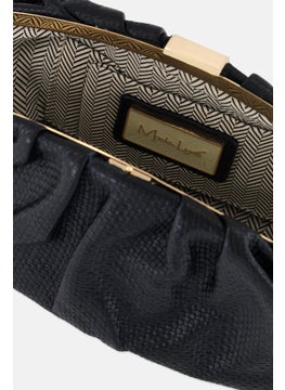 Moda Luxe Women Textured Cross Body Bag 33 L x 16 H x 1 W cm, Black  - Image 3