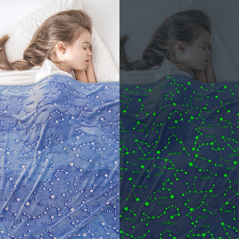 Gdindff Birthday Gifts for Kids Boys Girls Women Glow in The Dark Blanket Soft Constellation Blanket Astronomy Constellations,Space, Solar System,Star Lovers Gifts for Men, Women, Teen, Boys Girls - Image 2