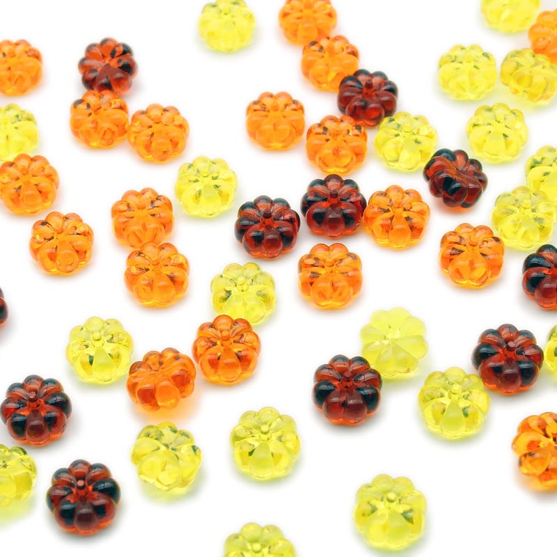 PMLAND Autumn Acrylic 3 Color Assorted Mini Pumpkin Ornaments and Table Scatter - 90+ Pieces for Halloween Thanksgiving Fall Harvest Festival Holiday Party Events Home Decor -1 Pound Package - Image 1