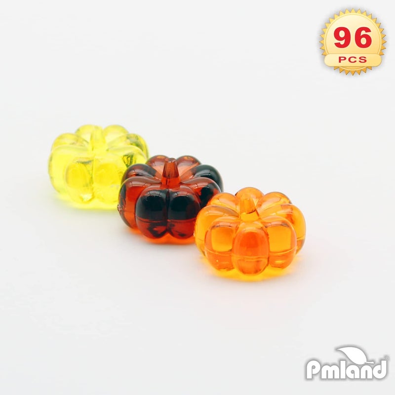 PMLAND Autumn Acrylic 3 Color Assorted Mini Pumpkin Ornaments and Table Scatter - 90+ Pieces for Halloween Thanksgiving Fall Harvest Festival Holiday Party Events Home Decor -1 Pound Package - Image 2