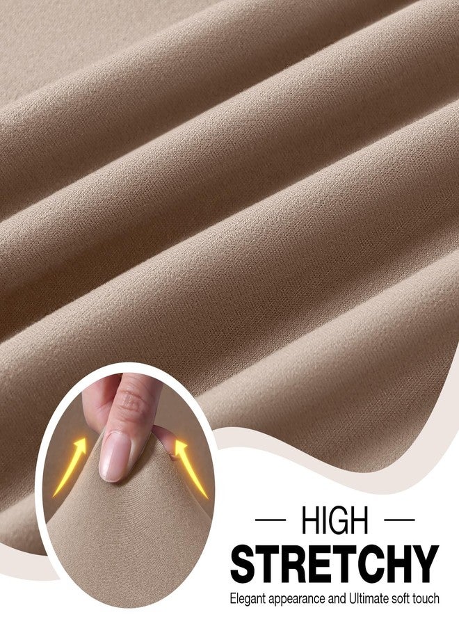 TAOCOCO Recliner Sofa Slipcover, 3 Pieces Polyester Fabric Stretch Sofa Covers for 3 Seat Reclining Couch, Soft Washable Furniture Protector with Pockets (3 Seat, Khaki) - Image 2