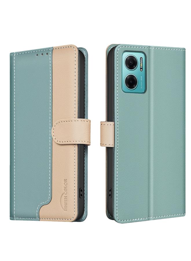 Case For Xiaomi Redmi 10 5G / Note 11E Color Matching RFID Anti-theft Leather Phone Case