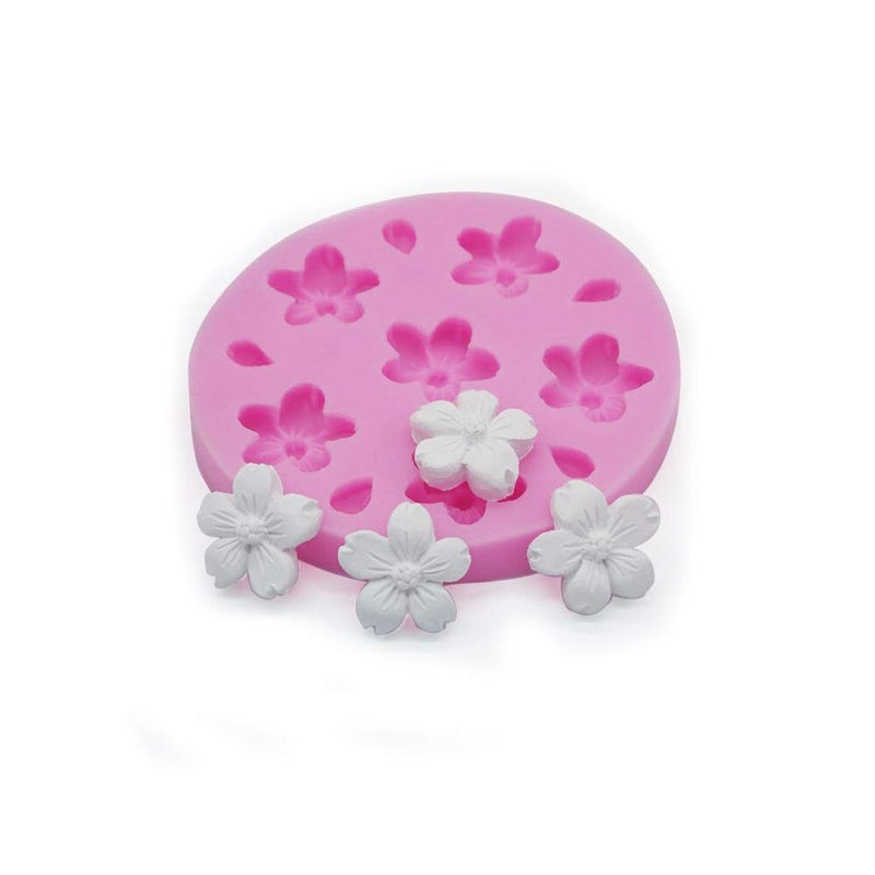 EORTA EORTA Fondant Silicone Molds FlowerLeaf Chocolate Mould Cake Decorating Tools for DIY Sugarcraft Soap Ice Cube Clay Candy Cupcake Topper Pink 