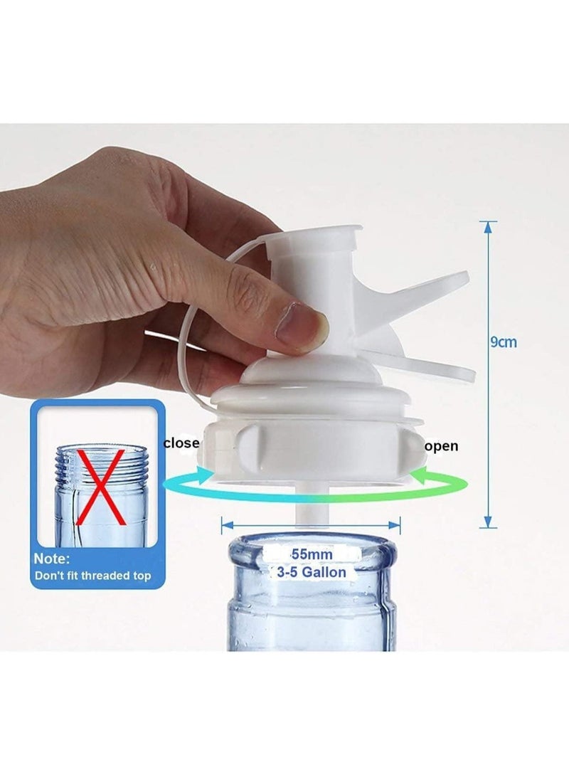 1 Pack Water Dispenser Valve Reusable Water Bucket Jug Plastic Spigot Faucet Nozzle with Dustproof Cap and Wood Stick for 55 mm Non-Threaded Crown Top Jugs Bottles (Not for Threaded Bucket) - Image 3