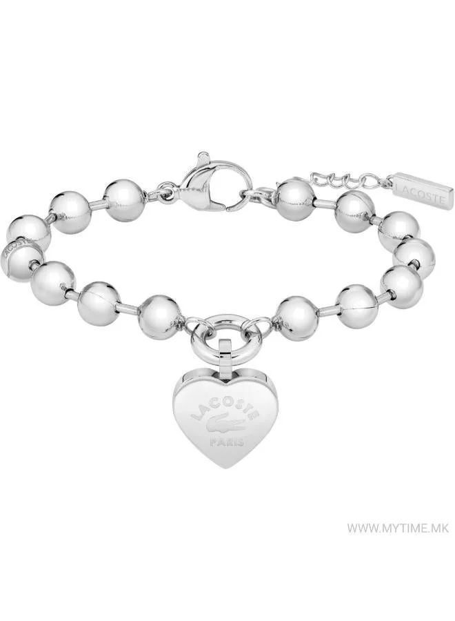 Lacoste LOVE MY CROC Beaded Bracelet STAINLESS STEEL