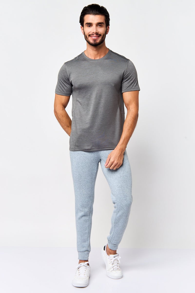MOTION Men Sportswear Fit Short Sleeve Training T-Shirt, Grey - Image 2