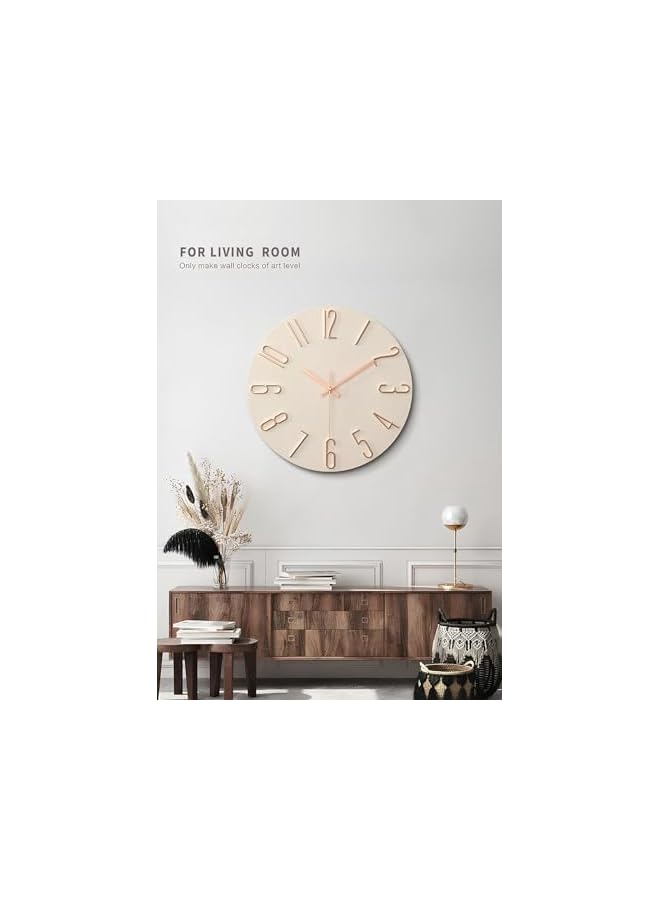 The Bros 12 Inch Wall Clock Silent Non Ticking, Preciser Modern Style Decor Clock for Home, Office, School, Kitchen, Bedroom, Living Room - Image 3