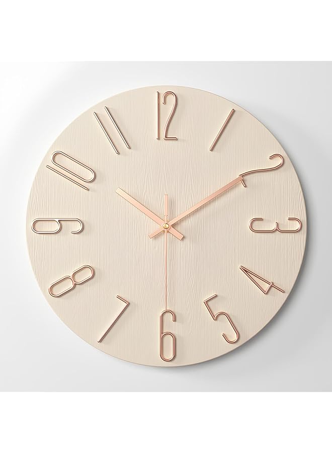 The Bros 12 Inch Wall Clock Silent Non Ticking, Preciser Modern Style Decor Clock for Home, Office, School, Kitchen, Bedroom, Living Room - Image 1