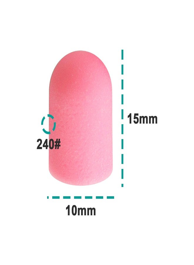 Create idea 11pcs 10mmx15mm Manicure Sanding Cap Manicure Polisher Cover Fine Grit Sanding Cap Manicure Tool Nail Sanding Cap for Natural Nails Artificial Nails, Pink - Image 3