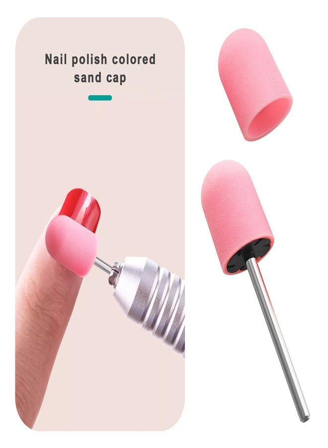 Create idea 11pcs 10mmx15mm Manicure Sanding Cap Manicure Polisher Cover Fine Grit Sanding Cap Manicure Tool Nail Sanding Cap for Natural Nails Artificial Nails, Pink - Image 2
