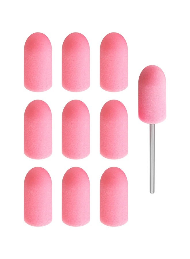 Create idea 11pcs 10mmx15mm Manicure Sanding Cap Manicure Polisher Cover Fine Grit Sanding Cap Manicure Tool Nail Sanding Cap for Natural Nails Artificial Nails, Pink - Image 1