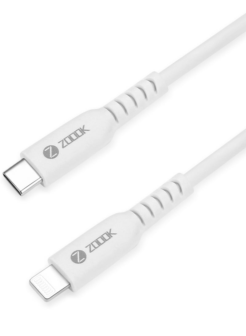 Zoook Usb-C To Lightning Cable 65W (Iphone Fast Charging Cable For Iphone 13, 13 Pro, 13 Pro Max, 13 Mini And Earlier Models) Boost Charge Mfi-Certified Iphone Usb-C Cable (White, 1.2m) - Image 2