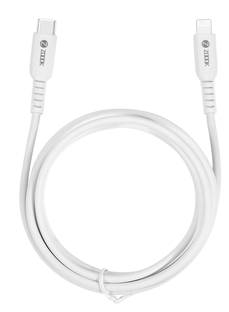 Zoook Usb-C To Lightning Cable 65W (Iphone Fast Charging Cable For Iphone 13, 13 Pro, 13 Pro Max, 13 Mini And Earlier Models) Boost Charge Mfi-Certified Iphone Usb-C Cable (White, 1.2m) - Image 1