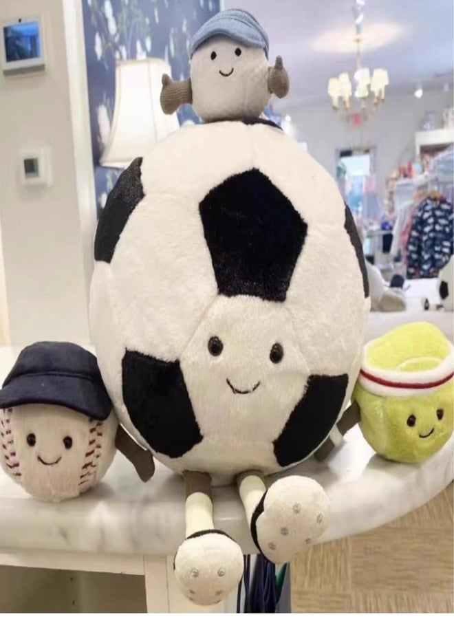 OUKEYI 11.8 "/30cm Basketball Plush Pillow, Soft Football Shaped Plush Pillow,Basketball/Football Plush Toy Sport Theme Plushie Soccer Stuffed Toys (Football) - Image 2
