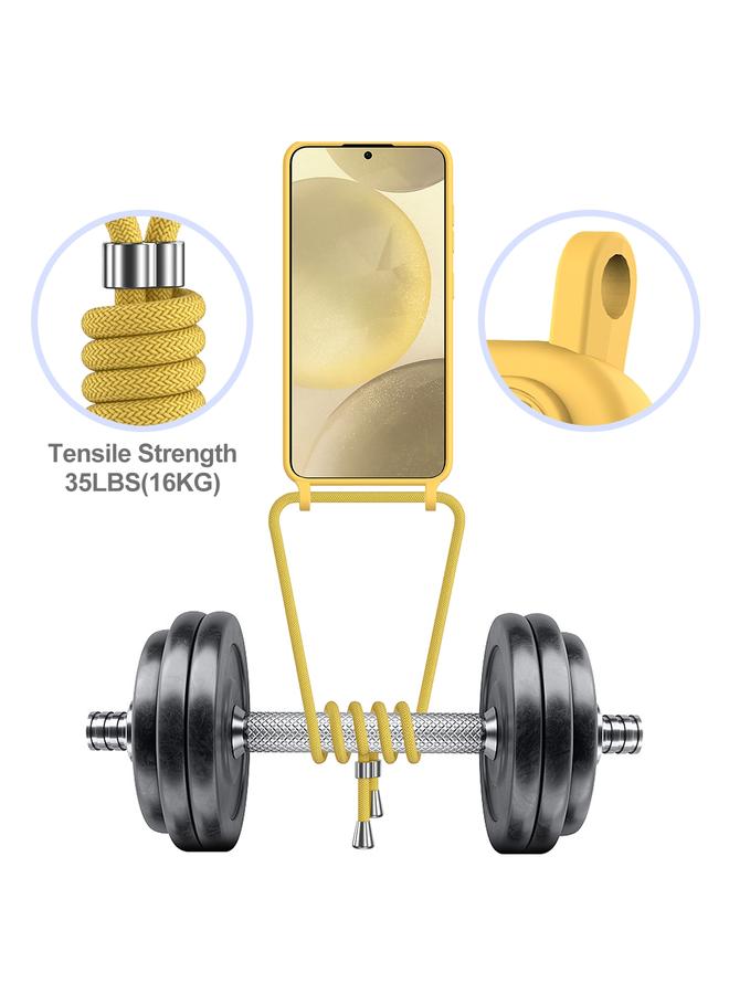 S-TOP Case For Samsung Galaxy A55 5G Integrated Card Bag Solid Color Liquid Silicone Phone Case with Lanyard - Image 3
