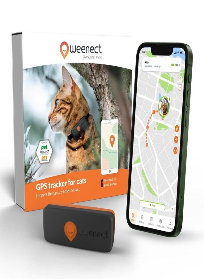 Weenect Cat XS - New GPS Tracker for Cats | Real-time Mini GPS Tracker for Cats | Smallest Model on The Market | Collar Included | Subscription Required - Image 1