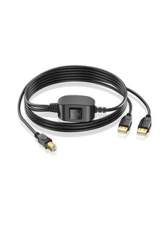 بيوينتي USB Printer Splitter Cable, 1 to 2 Out Y Cable, Gold Plated USB B Male to Dual USB A Male Connectors for Sharing One Printer, Scanner, or Fax Machine Between Two Computers.  - Image 1