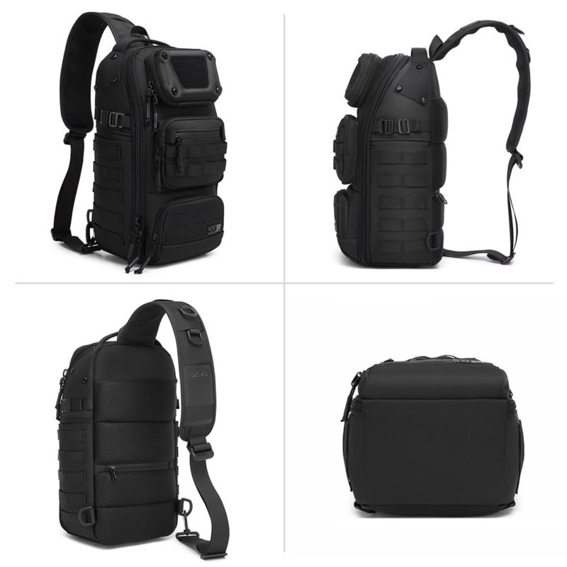 OZUKO Waterproof Sling Chest Bag for Travel Outdoor and Daily Use with Lightweight Anti Theft Design, Grey, 9912 - Image 5