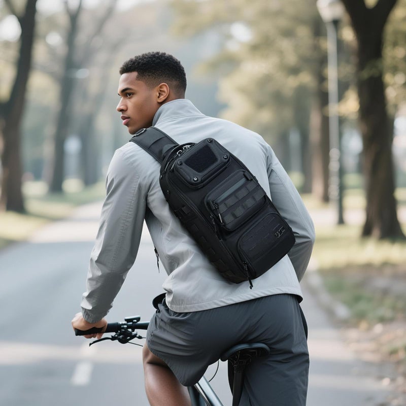 OZUKO Waterproof Sling Chest Bag for Travel Outdoor and Daily Use with Lightweight Anti Theft Design, Grey, 9912 - Image 4