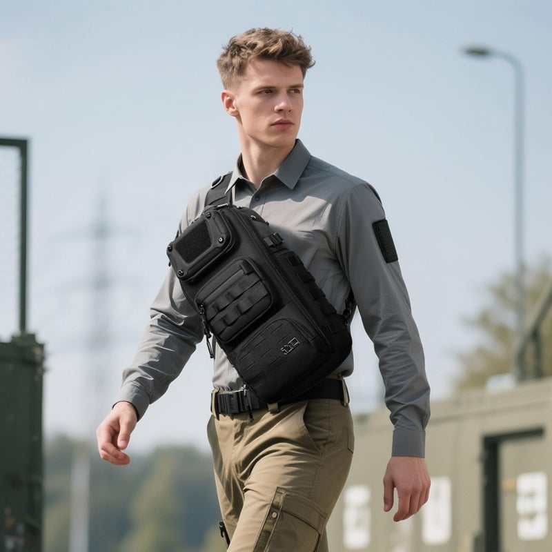 OZUKO Waterproof Sling Chest Bag for Travel Outdoor and Daily Use with Lightweight Anti Theft Design, Grey, 9912 - Image 3