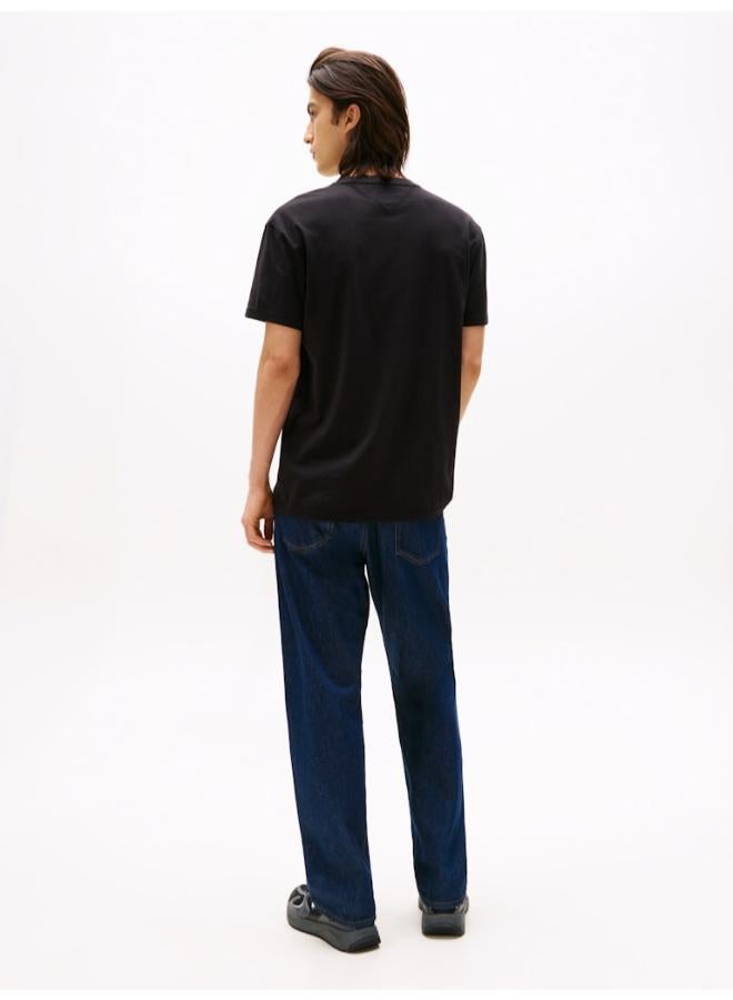 تومي جينز تيشيرت بياقة دائرية وتطريز شعار خطي - Image 2