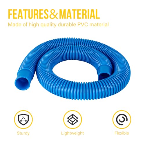BEWAVE Pool Hose for Above Ground Pools, 3 PACK 1.25" Pool Filter Hoses Accessory Pool Pump Replacement 41 Inch Long with Clamps - Image 2