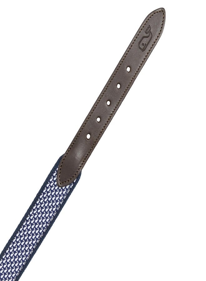 vineyard vines Boys' Micro Whale Classic Canvas Club Belt, Nautical Navy, Medium - Image 2