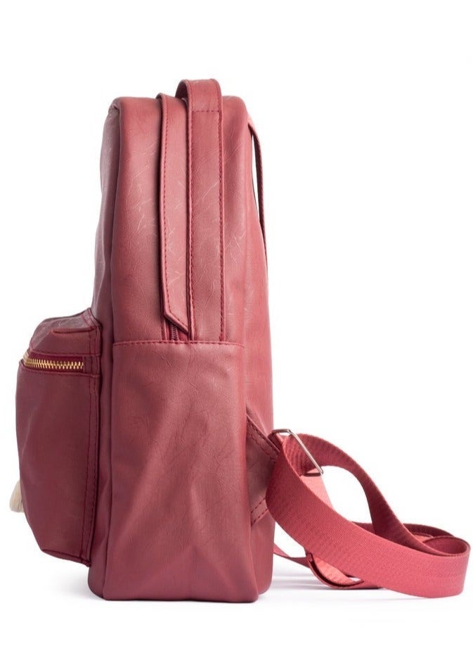 Ar supply AR Roots by Arij Bags | Backpack for Daily Use and University, Suitable for Tablets and Daily Essentials, Medium Size, Main Compartment, Tablet Protection Pocket, Front Pocket and Multiple Inner Pockets (36 × 25 × 11 cm) (Burgundy) - Image 4