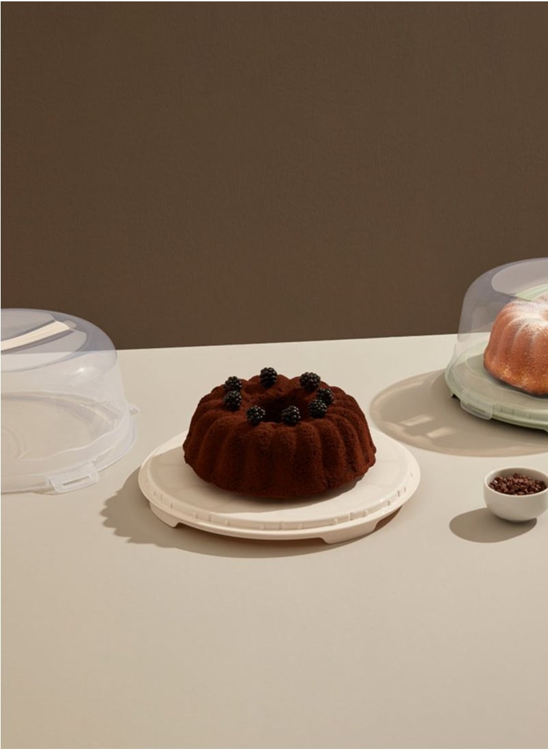 Concept home - Cake Dome Food Saver White/Clear 30cm - Image 1