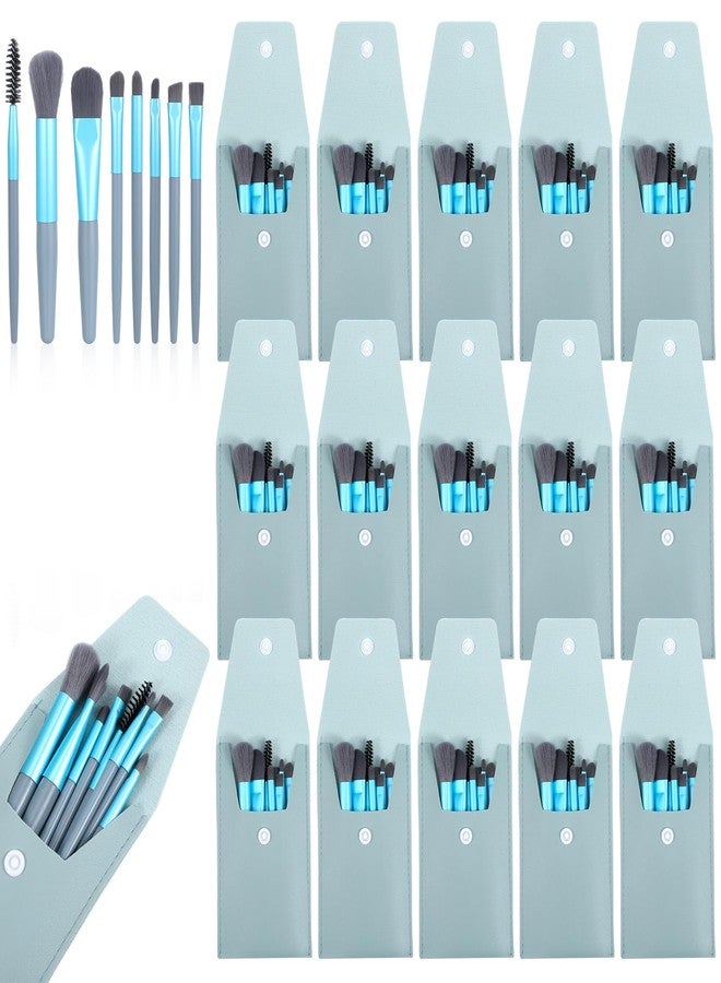 PercyEffie 15 Sets Mini Makeup Brush Bulk Travel Sets,Synthetic Fibre Face Make up Brushes Women's makeup set Blush Brush for Party Favor,Gift Set Bridesmaids, Bachelor Party Present(Light Blue) - Image 1