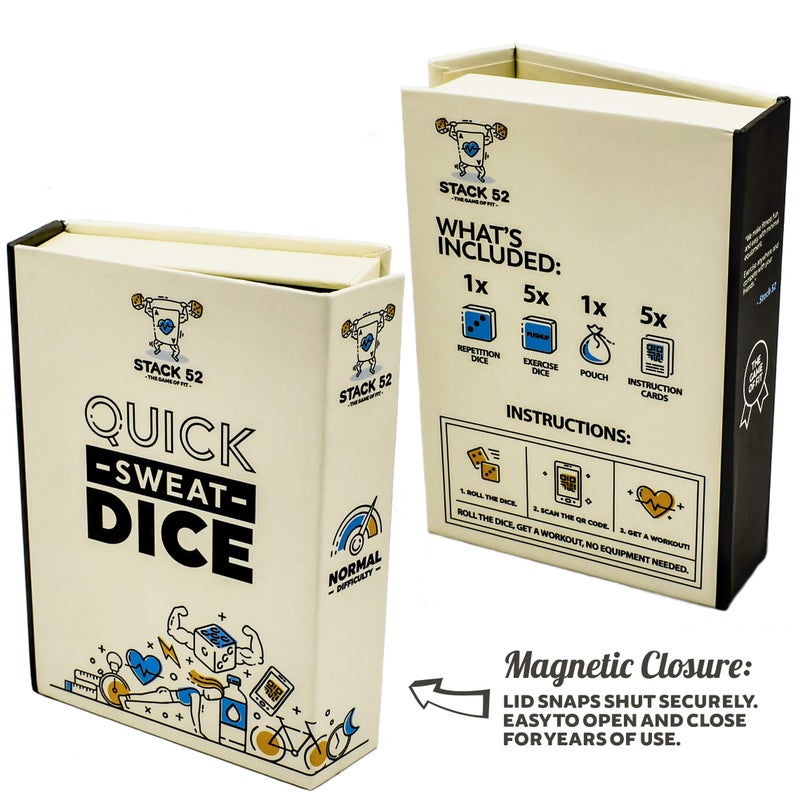 Stack 52 Quick Sweat Fitness Dice. Bodyweight Exercise Workout Game. Designed by a Military Fitness Expert. Video Instructions Included. No Equipment Needed. Burn Fat Build Muscle. (2019 Base Set) - Image 3