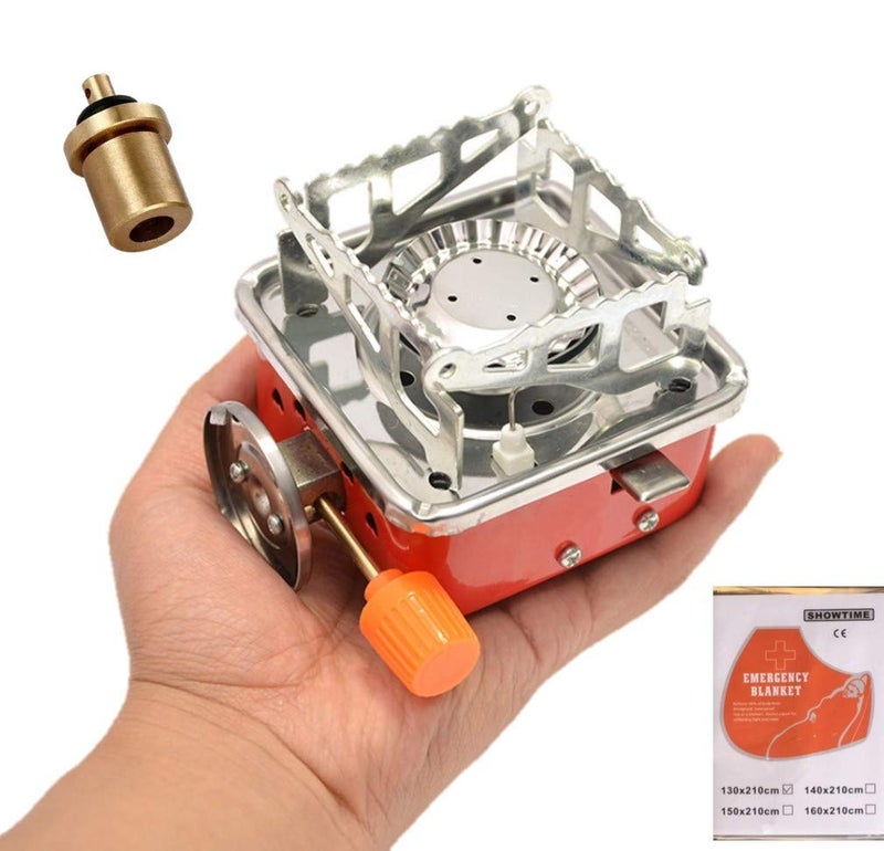 QUALIALL Camping Stove, Backpacking Stove, Foldable, Portable, Lightweight, Piezo Ignition, Single Burner Adjustable, Premium Mini Powerful and Stable Camp Stove for Hiking Picnic, 1+2+1+1pcs - Image 1