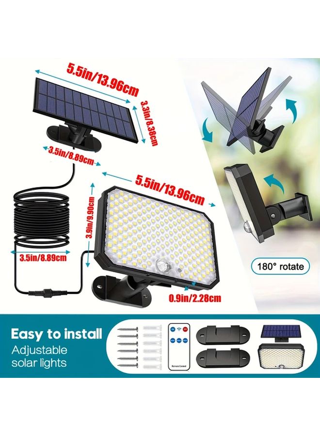 قطعتان من أضواء الحركة الشمسية للخارج 190 لمبة ثنائية باعثة للضوء (LED) كشاف ضوئي بالتحكم عن بعد كشف 360 درجة - Image 3