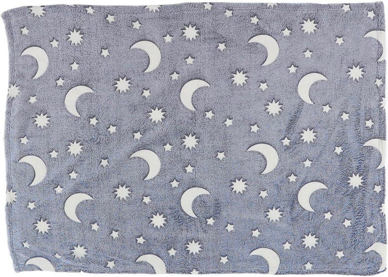 Super Soft Fuzzy Throw Blanket with Glowing Patterns Cozy Plush Blanket Wrinkle-Free Blanket for Couch Bed Sofa, Grey Moon 71* 59in - Image 2