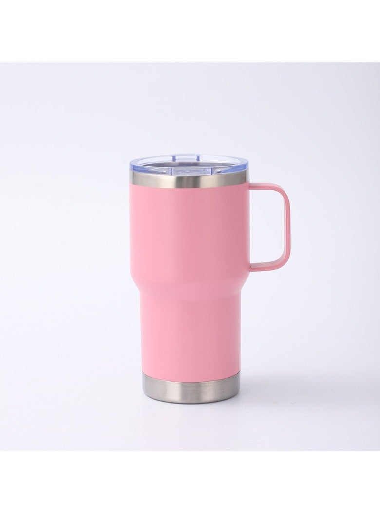 xozgdovg 30oz Car Cup Household thickened handle Large capacity Ice Bullion Cup 304 stainless steel vacuum insulated cup pink 