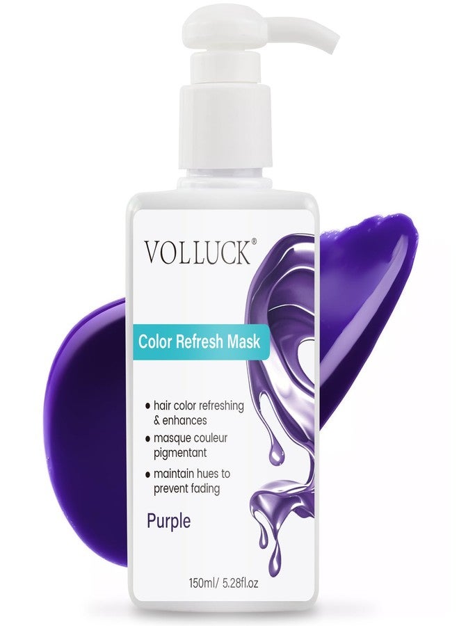 VOLLUCK Color Fresh Mask, 3-in-1 Tint for Vibrant Hair Colours, Colour Mask for All Hair Types (Purple, 150 ml) - Image 1
