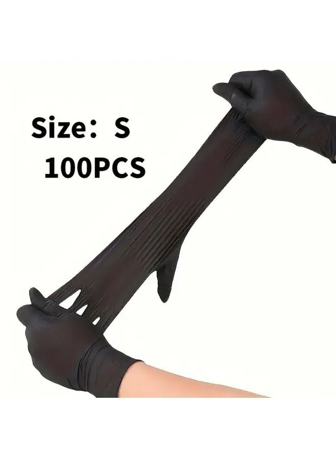 Black Nitrile Gloves S Size Disposable Durable Elastic Waterproof for Home Salon Pet Car Washing - Image 1