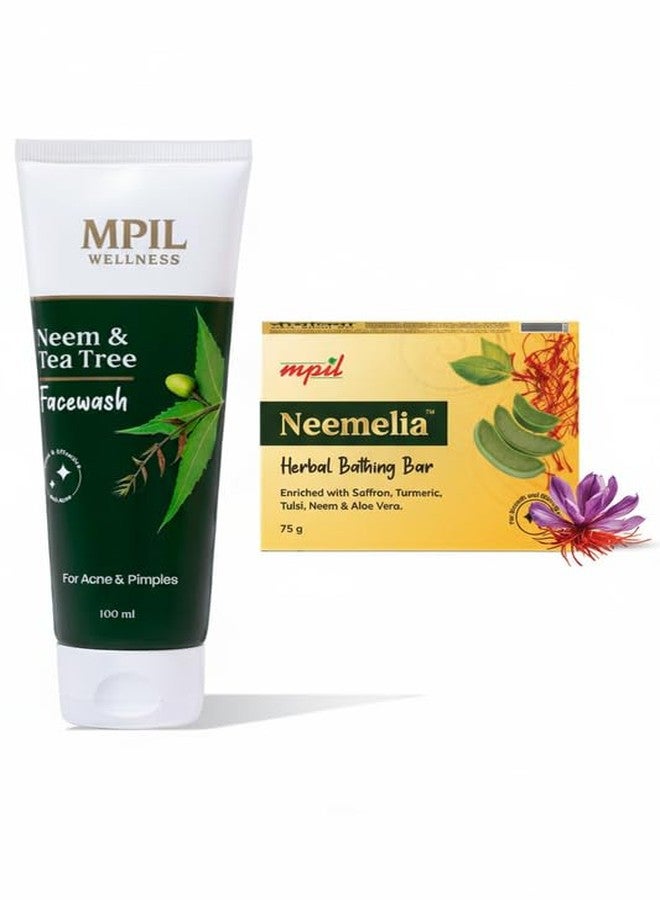 MPIL Neem Face wash + Neemelia herbal bathing bar combination of skin care - Image 1