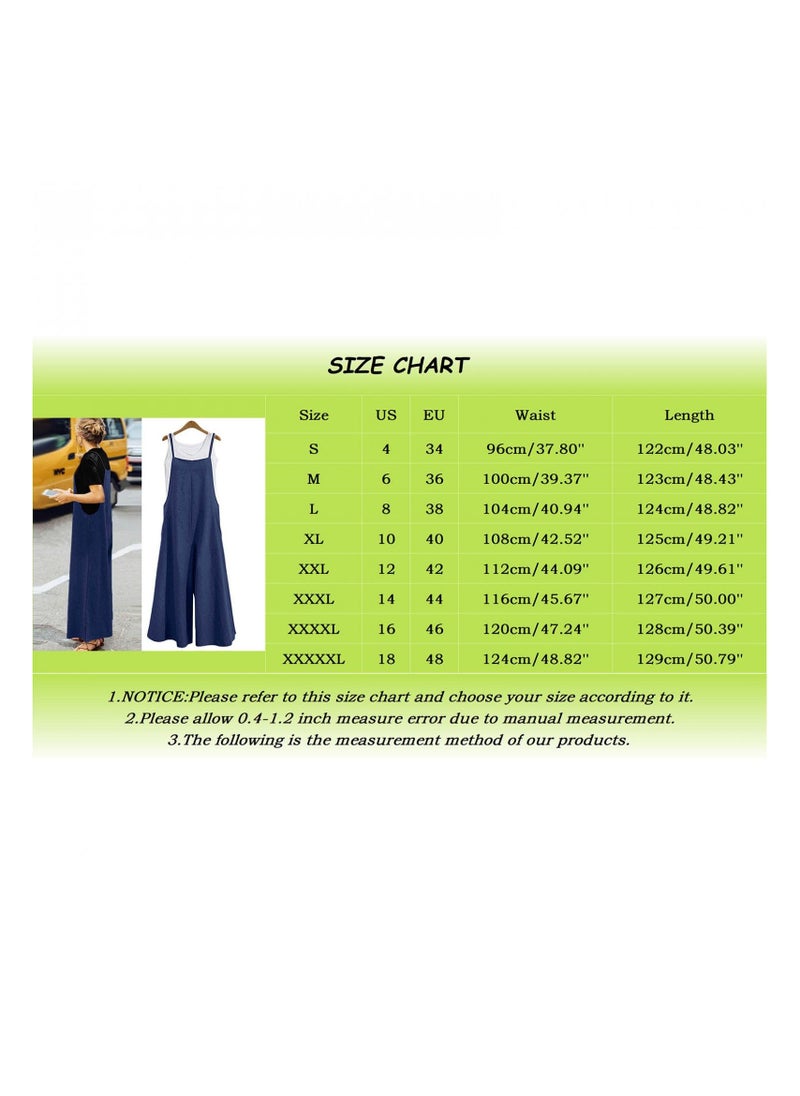 SYOSI - Women’s Jumpsuit Loose Ankle Pants Wide Leg Jumpsuits Baggy Rompers Overalls with Pockets - Image 1