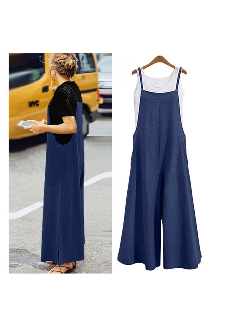 SYOSI - Women’s Jumpsuit Loose Ankle Pants Wide Leg Jumpsuits Baggy Rompers Overalls with Pockets - Image 1