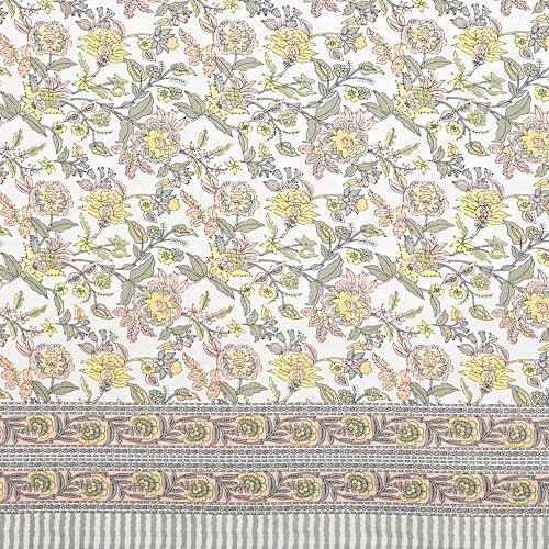 EasyGoods® 100% Pure Cotton Jaipuri Bedsheet with Pillow Covers | Soft & Breathable Fabric | Traditional Floral Print | Cotton Bedsheet (Brown 2, King) - Image 5