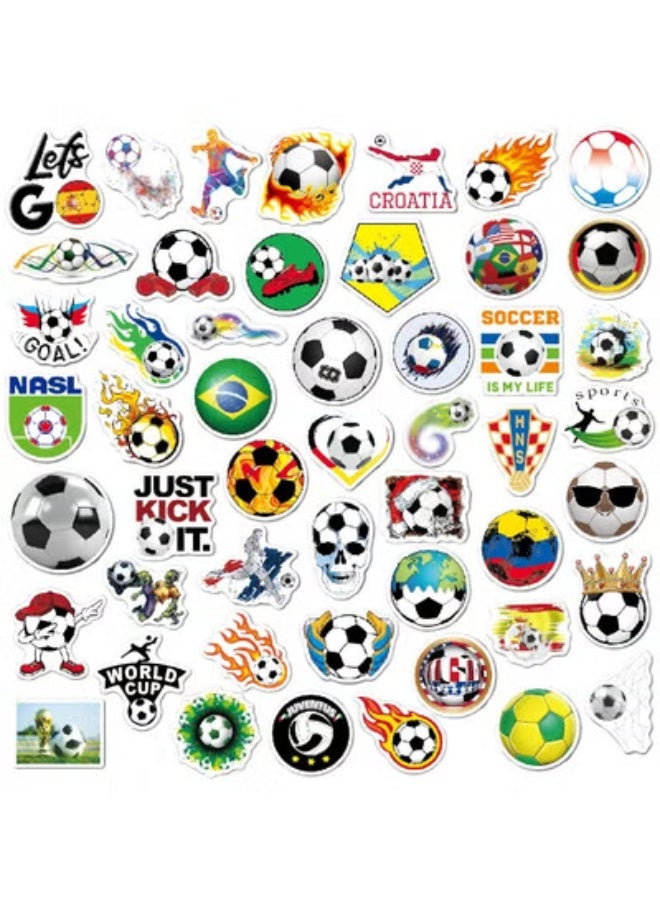 fantasize 50pcs Soccer Stickers for Scrapbooking, Vinyl Waterproof Stickers for Water Bottles, Soccer Team Gifts for Kids Teens Kids Boys Girls - Image 5
