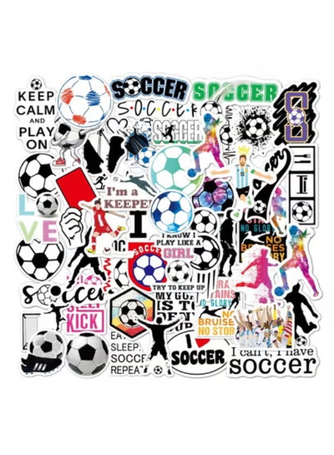 fantasize 50pcs Soccer Stickers for Scrapbooking, Vinyl Waterproof Stickers for Water Bottles, Soccer Team Gifts for Kids Teens Kids Boys Girls - Image 2