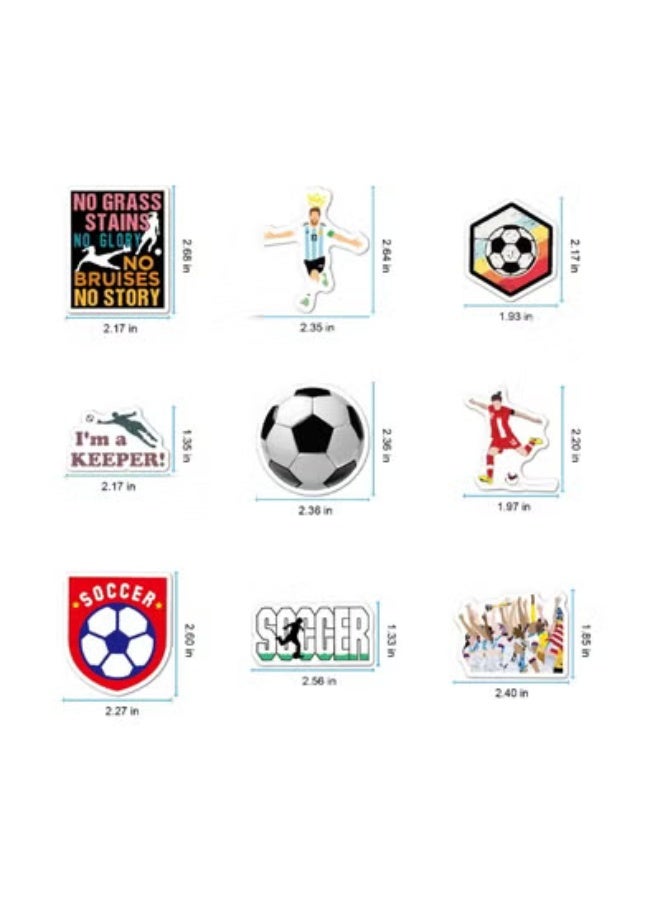 fantasize 50pcs Soccer Stickers for Scrapbooking, Vinyl Waterproof Stickers for Water Bottles, Soccer Team Gifts for Kids Teens Kids Boys Girls - Image 1