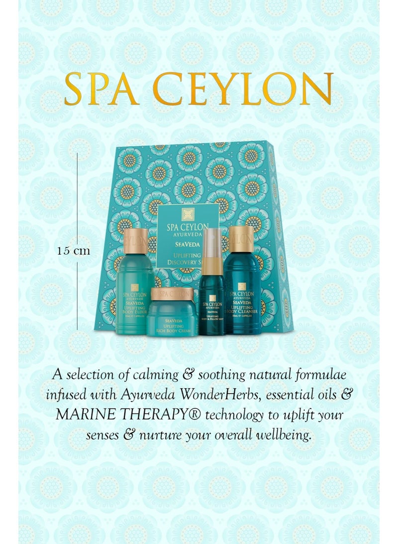 SPA CEYLON SeaVeda Uplifting Discovery Set | Wellness Spa Set | Pampering Trial Set with Marine Therapy | Relaxing Gifts & Travel Size Body Care, 4-Piece Set | Ayurveda - Image 2